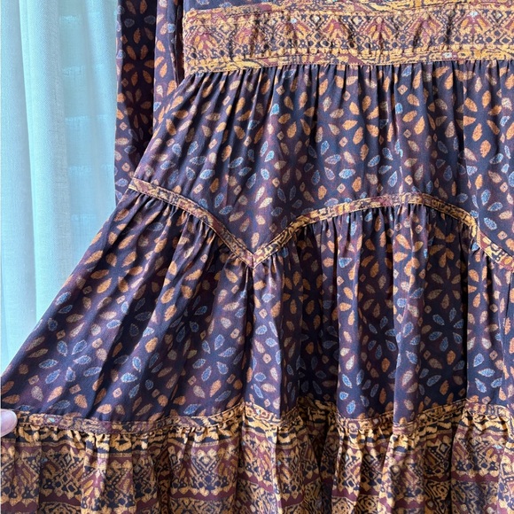 Ulla Johnson Hayana Silk Puff-Sleeve Mini Dress Boho Fall Print XS - Picture 3 of 6